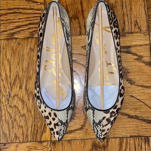 Sam Edelman snake/Leopard  Genuine Calf Hair Flat